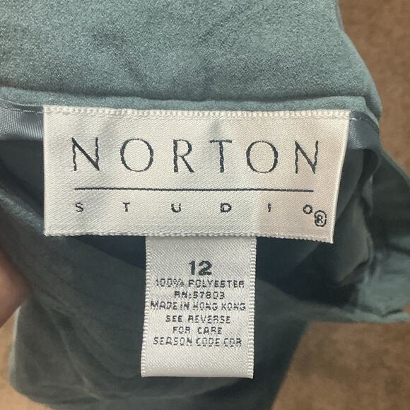 Norton Studio Gray Suede Vintage Pants Sz 12 - Picture 4 of 9